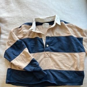Abercrombie and Fitch Collared Cropped Rugby Sweatshirt